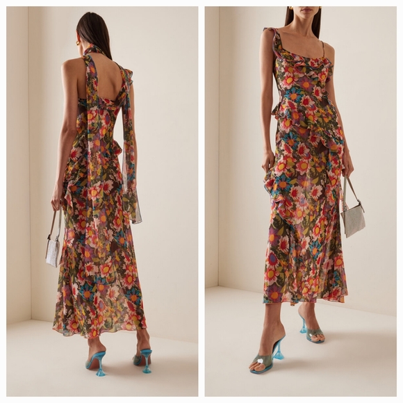Siedres Monica Ruffled Maxi Dress size 36 NWT - Picture 1 of 12